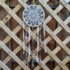 ar Blanc Fil Épais 3 rubans en dentelle perles en bois céramique et plumes de l attrape rêves blanc en fil épais