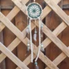 ar Blanc vert 3 Suspentes légères en rubans avec perles en bois céramique et plumes naturelles