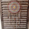 ar grand cercle chanvre soleil 1 Grand attrape rêves soleil fait main avec cerclage en corde de chanvre rubans et suspente centrale