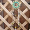 ar napperon fil epais fleur coeur 3 Suspente centrale ornée de perles en bois céramique plumes et rubans assortis