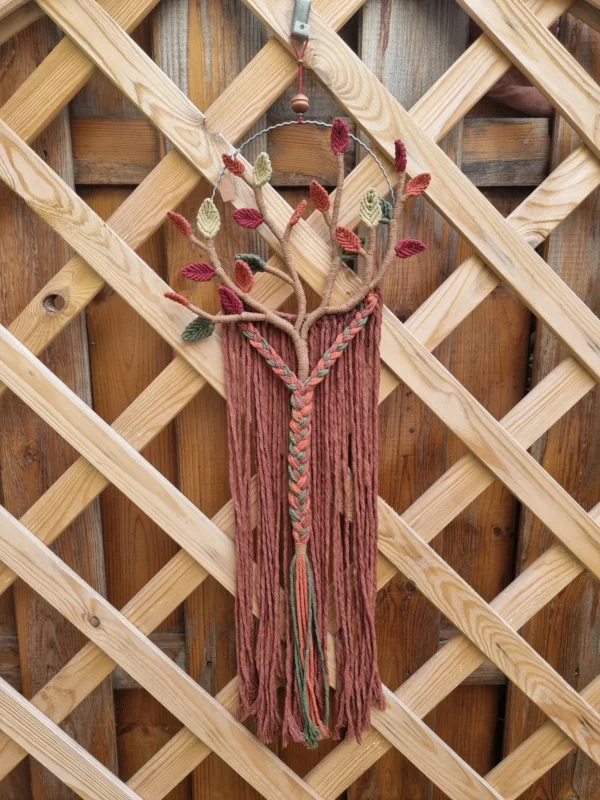 Suspension branche avec feuille rouge orange vert clair foncé 3 Suspension-branche-avec-feuille-rouge-orange-vert-clair-fonce-3